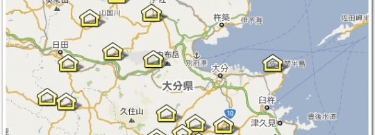 大分県にある道の駅マップ